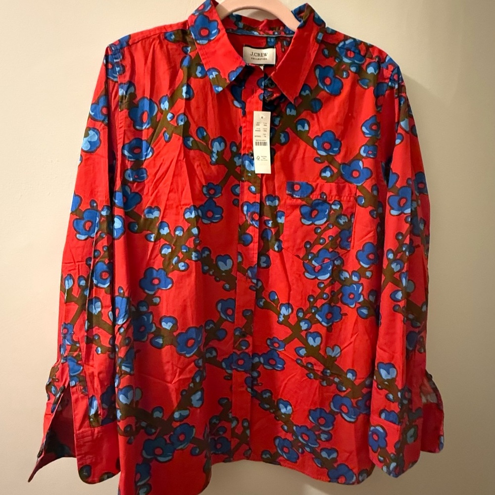 NWT - J. Crew Collection Classic-fit shirt in lattice floral